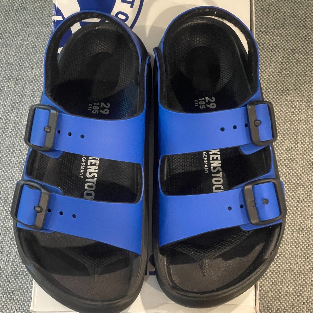 NEW‎ Mogami Kids Birkenstock sandles size 11 US kids Ultra Blue/Black